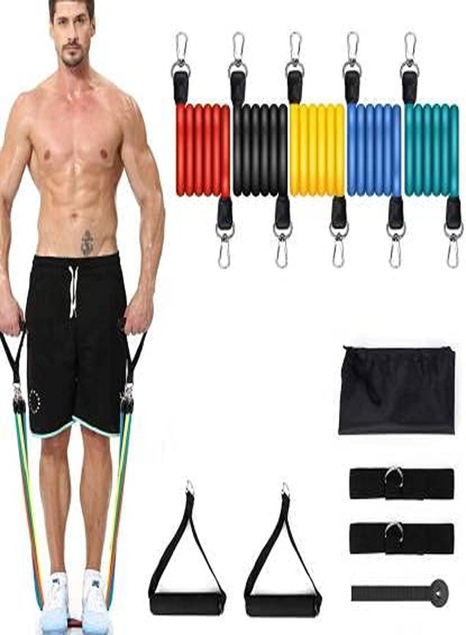 Shopeleven Resistance Band for Workout Fitness Training Loop Bands for Men and Women Resistance Band Set & Exercise Band Home and Gym Exercise Pull Up Band & Toning Band (Pack of 11, Multi Colored) - Image 1