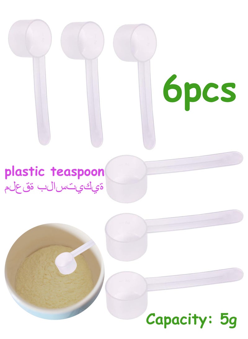 6 Pcs Measuring Spoons, 5 Gram Spoons with Scale 2 g, 3 g, 4 g, Tiny Scoop for Measuring Seasoning Cosmetics Protein Powder Washing Powder - Image 1