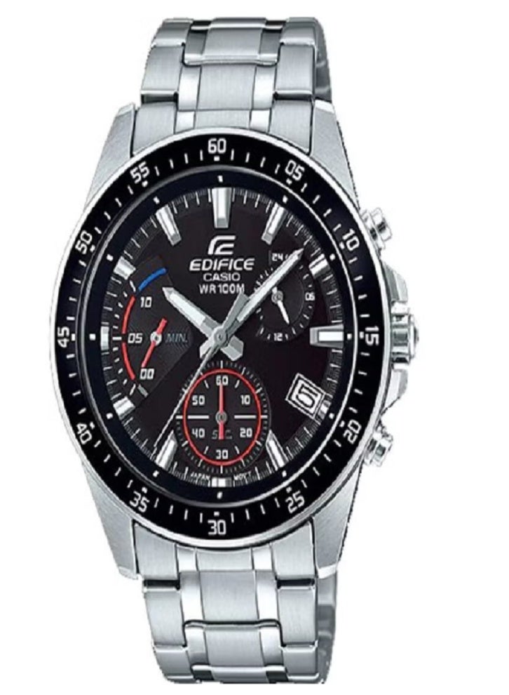 كاسيو ساعة يد رجالية دائرية الشكل من الفولاذ المقاوم للصدأ، تناظرية ورقمية، ECB-2000DC-1ADF - 51 مم - Image 1