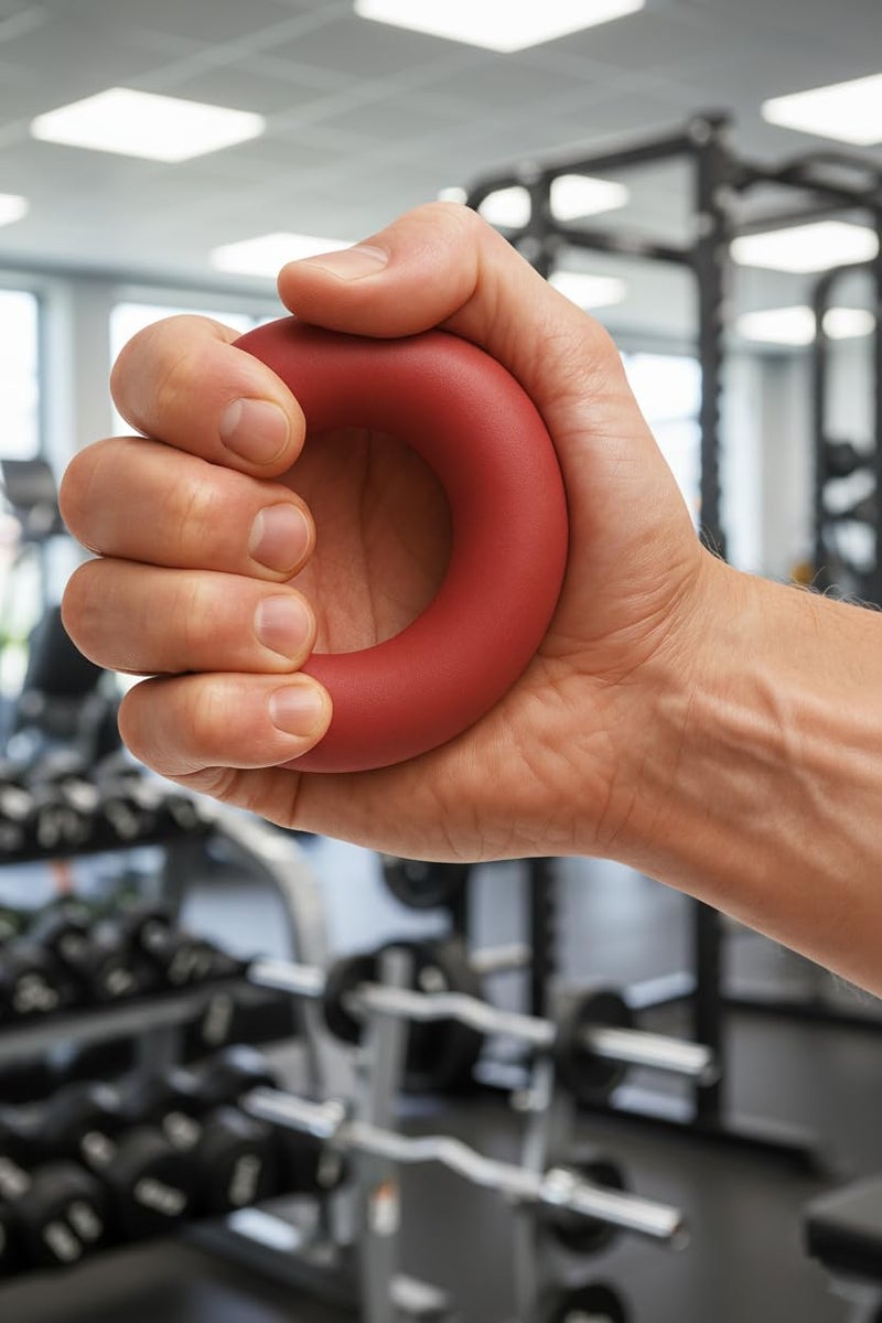 Adventose™ Weight Training Handgrip | 40kg Grip Strengthener Ring for Finger, Hand & Forearm | Red Silicone Gripper for Athletes, Climbers, Rehab, Stress Relief – 40 kg (Red, Pack of 1) - Image 1
