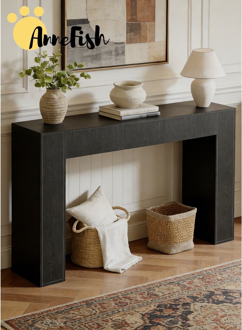 آن فش طاولة كونسول بأبعاد 140 × 30 × 90 سم مزودة بمخرج طاقة، بتصميم ريفي، مناسبة للمداخل وغرف المعيشة. - Image 5