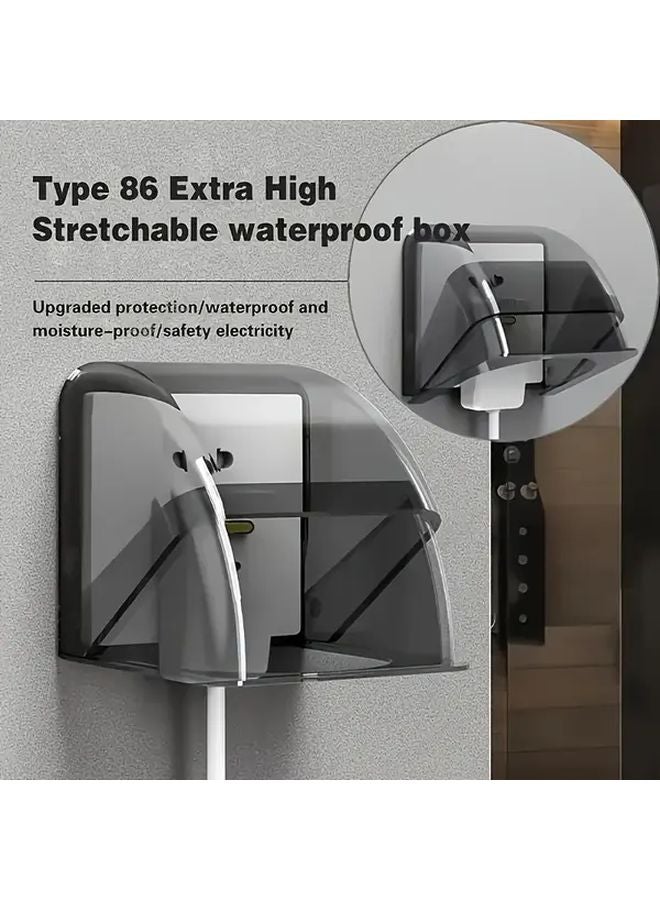 Transparent White Waterproof Socket Cover Outdoor Bathroom Kitchen Rainproof - Image 2