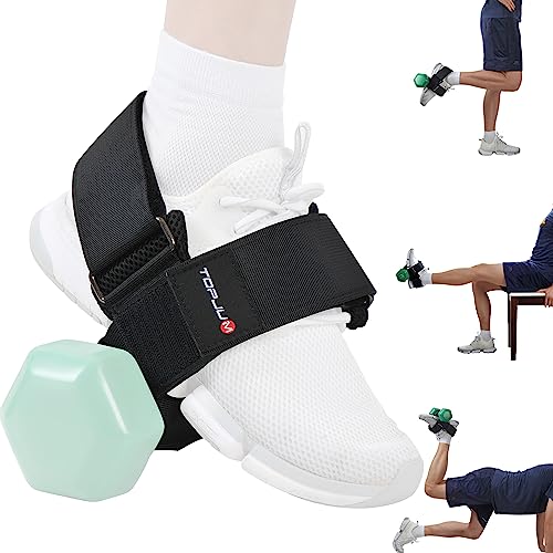 TOPJUM Dumbbell Foot Attachment, Tibialis Trainer, Adjustable Ankle Weights, Ankle Straps for Weight Lifting, Leg Workouts at Home for Hip Flexors, Shin Splint, Hamstring Curls, Leg extensions, Home - Image 1