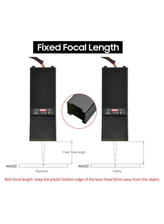 Generic - 450nm 80W Laser Module Fixed Focal Length Laser Engraving Head High Speed Laser Engraver Cutter 3D Printer CNC Router Laser Module for DIY Craft Wood Leather Fabric Paper Cutting Engraving - Image 1