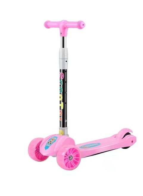 3-Wheel Adjustable Kick Scooter With LED Light Up Wheels Pink
