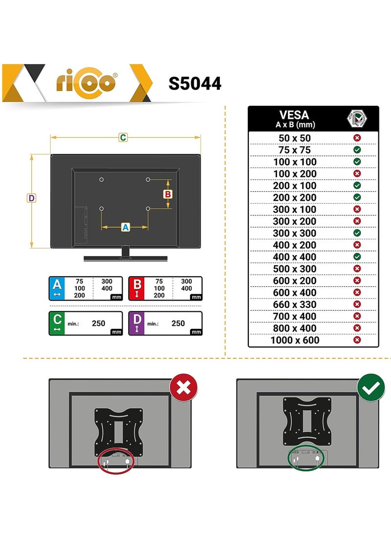 LED/ Curved TV Wall Mount, Universal, Full Motion TV Wall Mount for 23-55 Inches LED LCD Flat Curved Screen TV. - Image 5