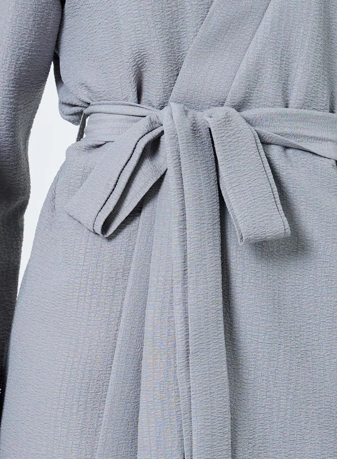 Take Two Take Two Textured Solid Robe with Tie Belt