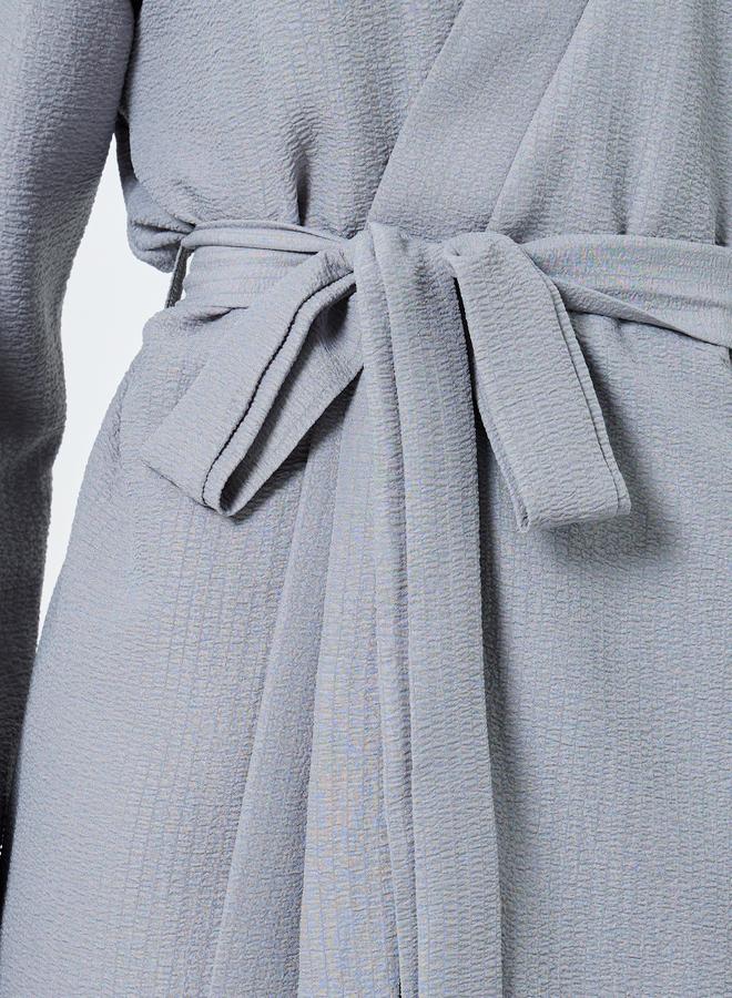 Take Two Textured Solid Robe with Tie Belt - Image 3