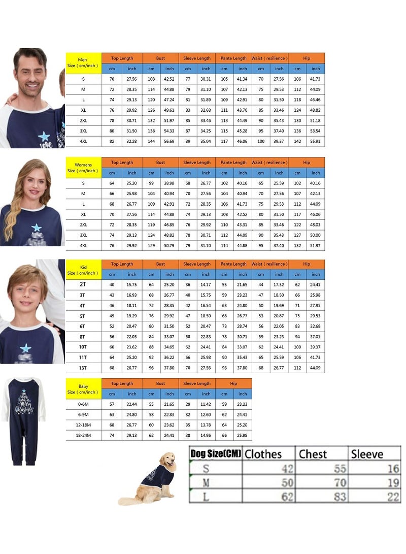 VUCATIN Children's Family Matching Pajamas Holiday Matching Clothing Long-Sleeved Parent-Child Pajamas for Home Suitable for Women Men Children and Pets (Women Size) - Image 2