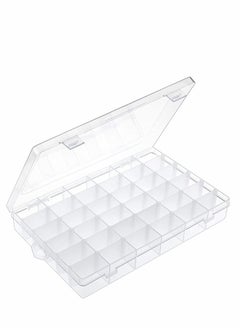 Y&D 36 Grids Clear Plastic Organizer Box with Adjustable Compartment Dividers, Jewlery Storage Bead Rock Collection for Fishing Tackles Washi Tapes Threads  - Image 1