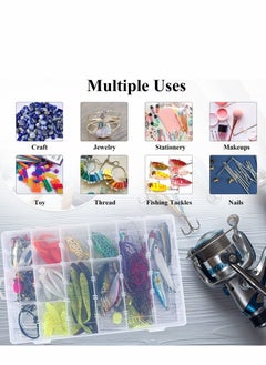 Y&D 36 Grids Clear Plastic Organizer Box with Adjustable Compartment Dividers, Jewlery Storage Bead Rock Collection for Fishing Tackles Washi Tapes Threads  - Image 4