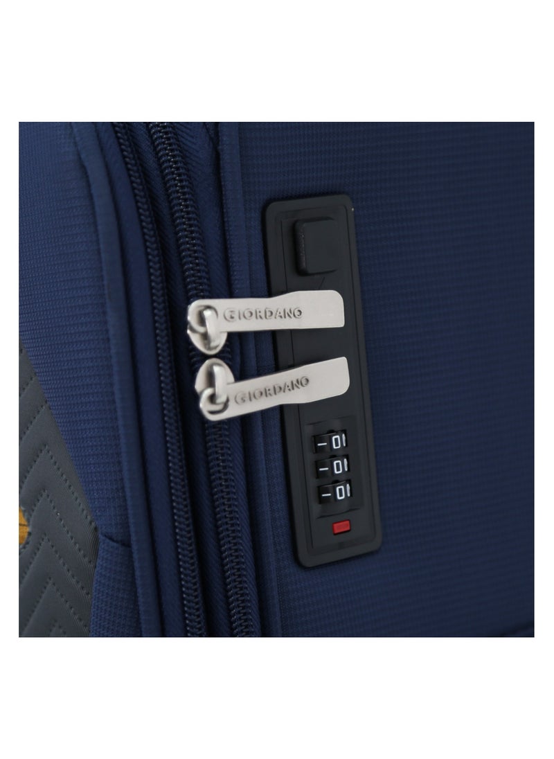 GIORDANO Giordano Softside Luggage Trolley Bag 3 Pieces set,Blue (S-20,M-24,L-28 Inch)  - Image 4