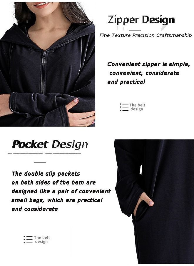Long zip-up bathrobe with hood, perfect for vacations by the sea, and beach vacations - pzsku/Z4DAA83EB730757E652AAZ/45/_/1671181962/64f55841-e5a2-4d7d-a9c2-1fc4b850d781