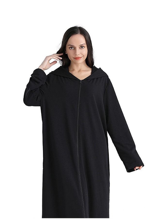 Long zip-up bathrobe with hood, perfect for vacations by the sea, and beach vacations - pzsku/Z4DAA83EB730757E652AAZ/45/_/1671181962/cbc61927-ae51-4e84-baa3-599590ad742f