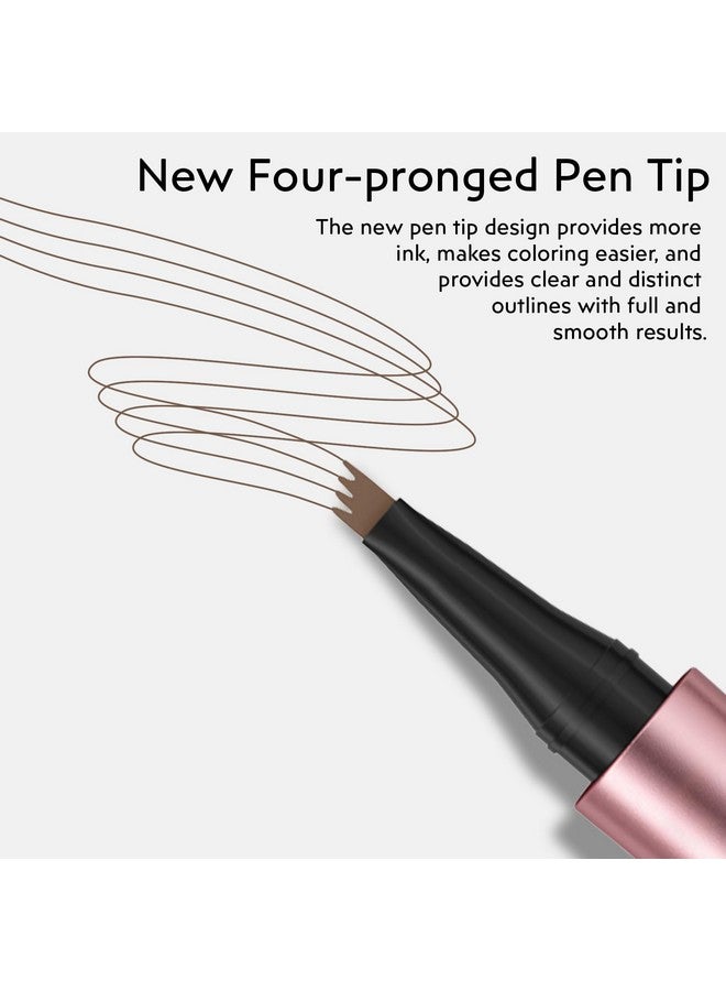 LOKFAR 2Pcs Microblading Eyebrow Pen, Long-Lasting Waterproof Eyebrow Pencil with 4-Fork-Tip for 3D Realistic Brow, Easily Create Natural Hair-Like Brow Last All-Day, Eye Brow Pencils for Women -Light Brown - Image 3