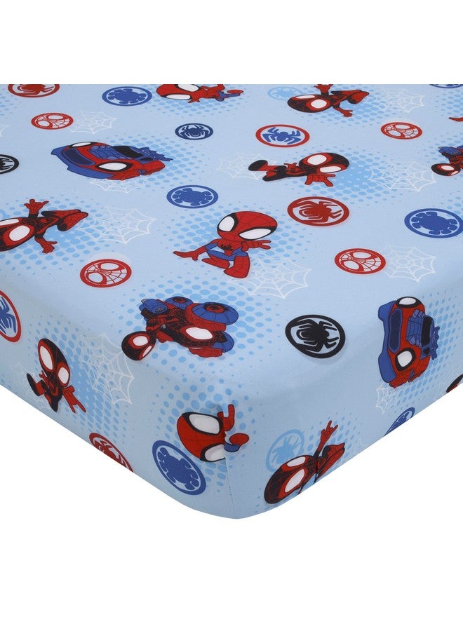 NoJo NoJo Marvel Spiderman Spidey and his Amazing Friends Spidey Time Red, Blue, and Grey 4 Piece Toddler Bed Set - Comforter, Fitted Bottom Sheet, Flat Top Sheet, and Reversible Pillowcase - Image 2