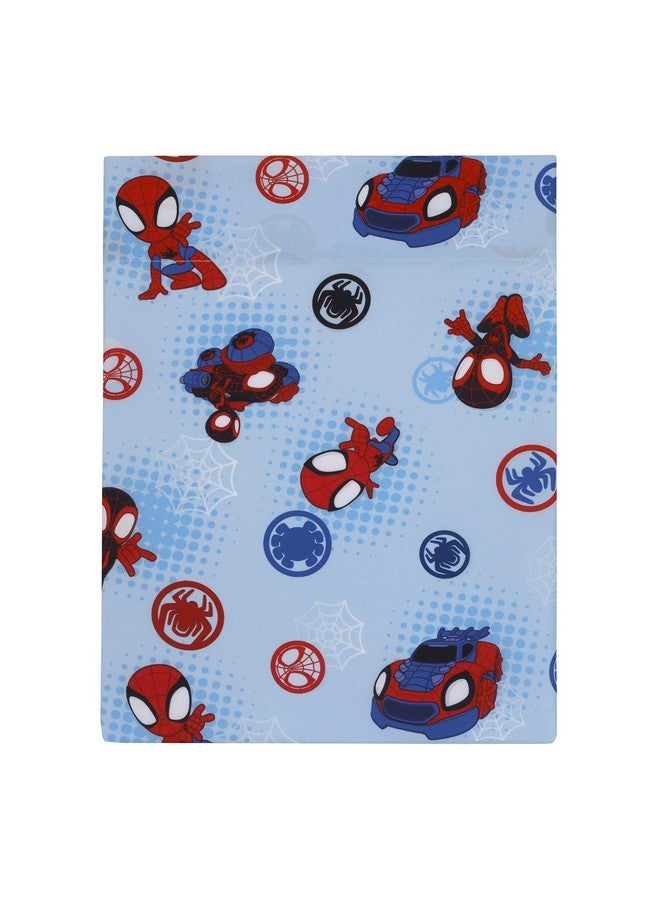 NoJo NoJo Marvel Spiderman Spidey and his Amazing Friends Spidey Time Red, Blue, and Grey 4 Piece Toddler Bed Set - Comforter, Fitted Bottom Sheet, Flat Top Sheet, and Reversible Pillowcase - Image 3