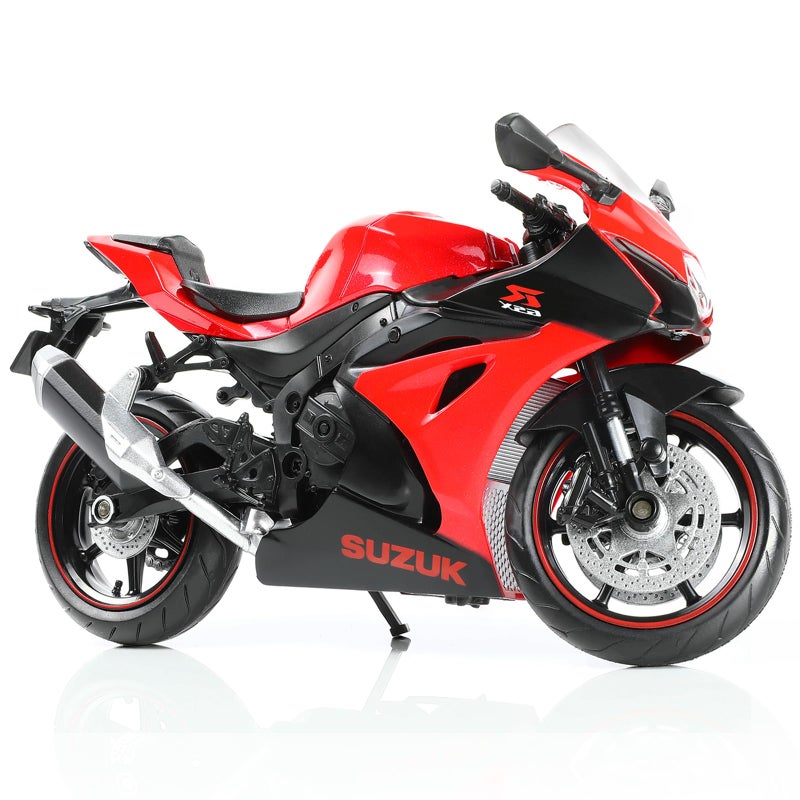 Risopen 112 Motorcycle Model Toy for Suzuki GSX R1000R Metal Diecast with Plastic Motorcycle Model No Assembly Required Mini Finished Moto Gift for AdultRed - Image 3