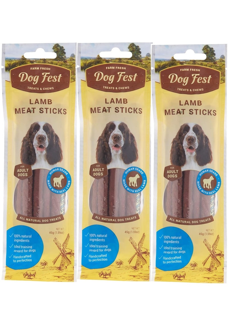 Dog Fest Lamb Meat Sticks Handcrafted Treats For Dogs 3X45g  - Image 1