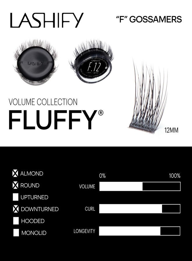 Lashify Fluffy 12mm Gossamer Eyelash Extensions Refill, Black, Easy DIY False Lashes To Add Fullness and Dimension - Image 3