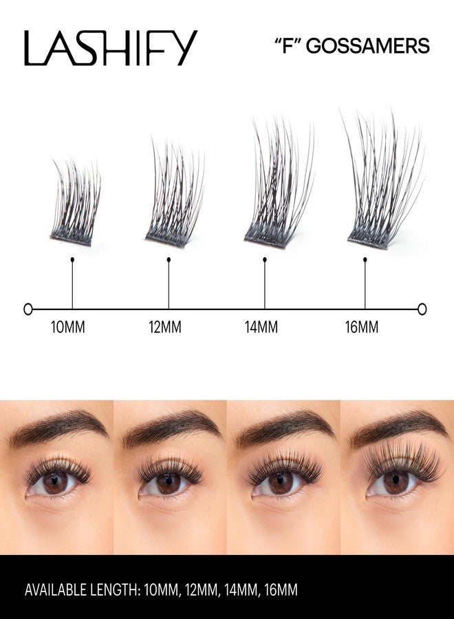 Lashify Fluffy 12mm Gossamer Eyelash Extensions Refill, Black, Easy DIY False Lashes To Add Fullness and Dimension - Image 4