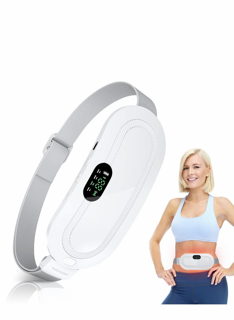 Cordless Electric Heating Pad with 3 Heat Settings  4 Massage Modes - Portable Waist Belt for Back  Belly Relief (White) - Image 1