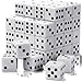 Rerdeim 60 Pieces Standard Dice 16mm Bulk White Opaque Black Pips Six Sided Dice Set for Rolling Group Event Board Games Classroom Math - Image 2