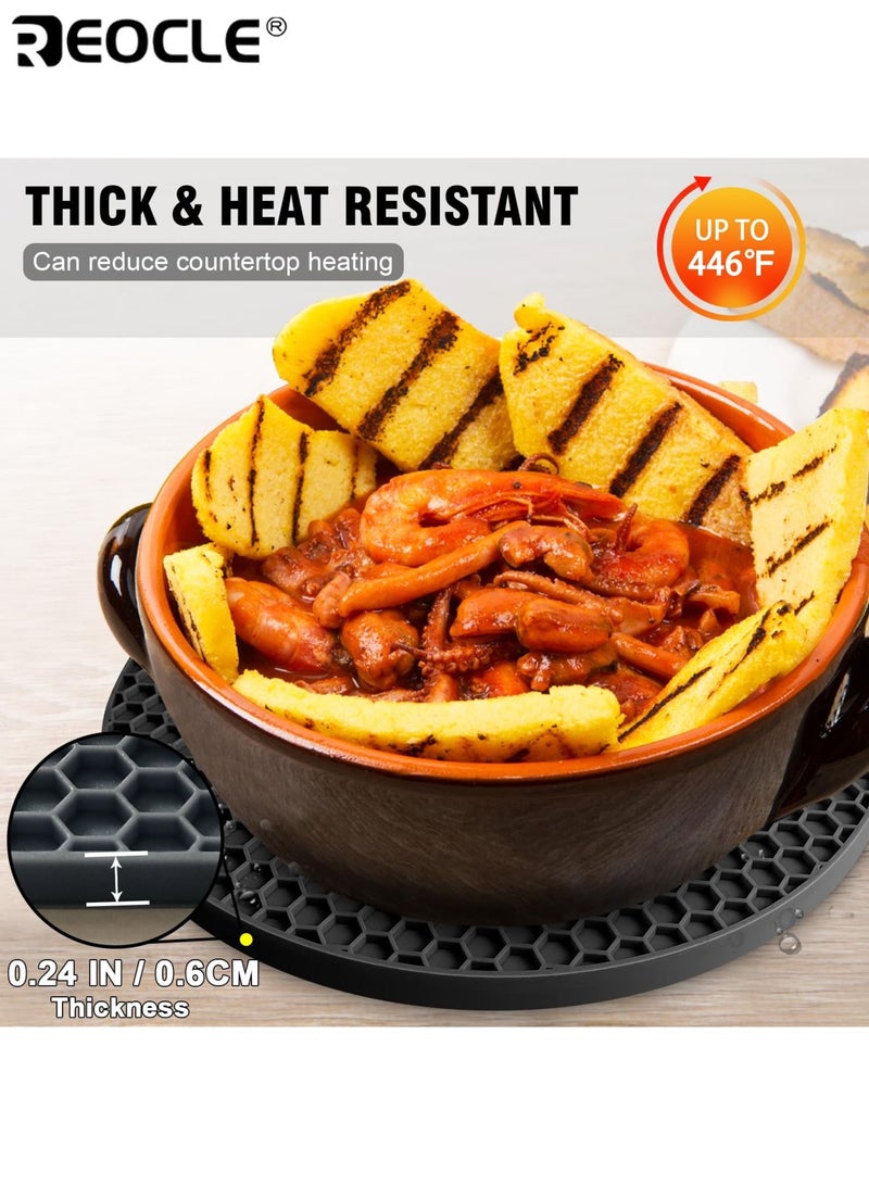REOCLE 4PCS Silicone Trivet Set with Heat Resistant and Non-Slip Design Multipurpose Hot Pads with Food Grade Material for Kitchen Countertop Protection - Image 4
