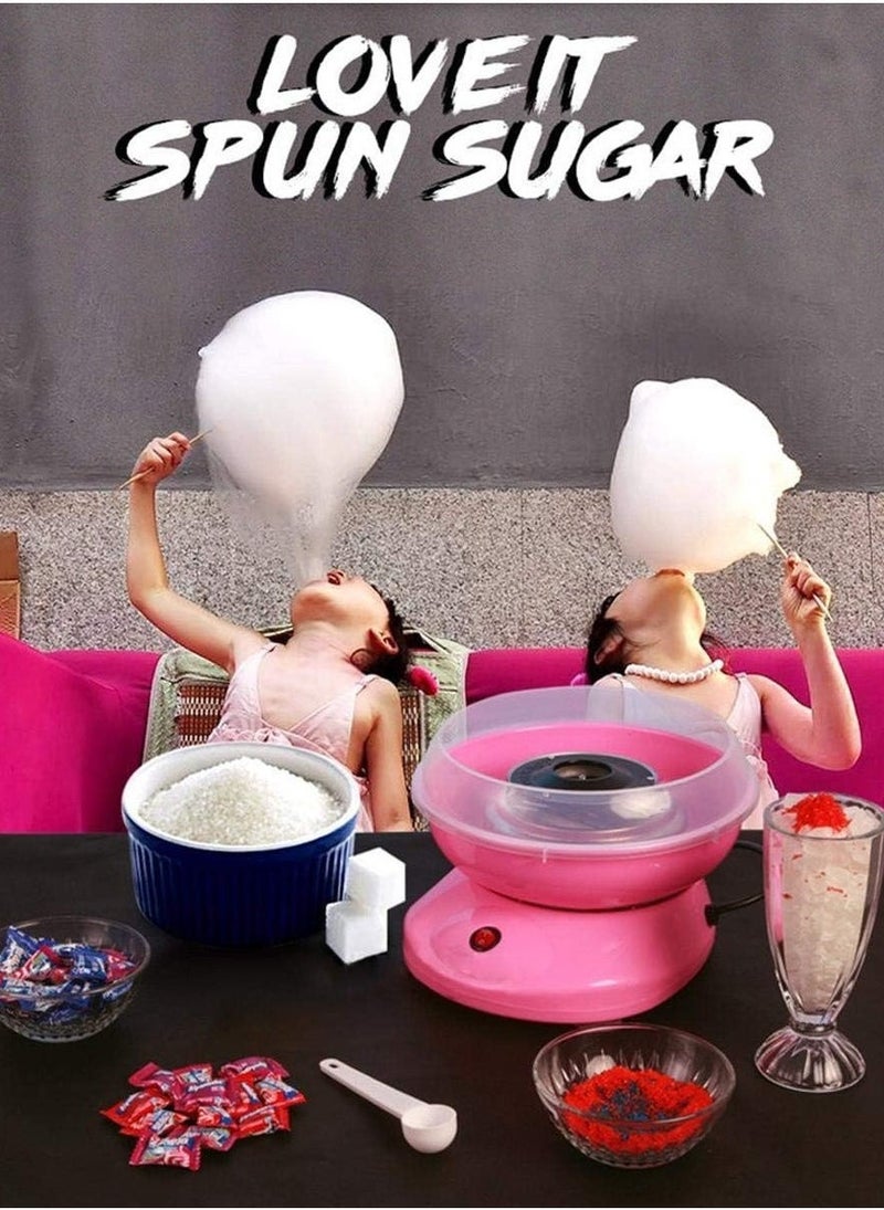 New Cotton Candy Maker – Non-Stick, Easy-to-Clean, and Quiet Household Machine in Pink. Perfect for making delicious cotton candy at home with minimal mess and noise. - Image 4