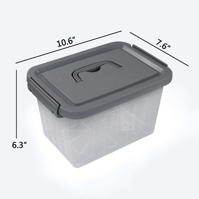 Pekky 5.5 Quart Plastic Latching Storage Bin with Handle  6 Packs Small Stackable Container Box - Image 3