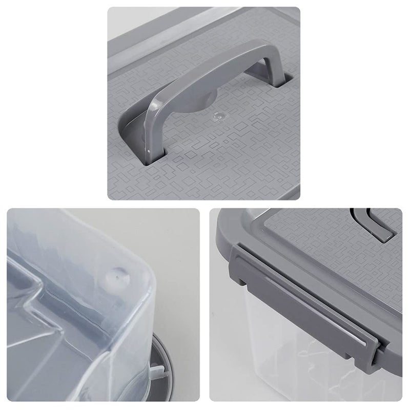 Pekky 5.5 Quart Plastic Latching Storage Bin with Handle  6 Packs Small Stackable Container Box - Image 4