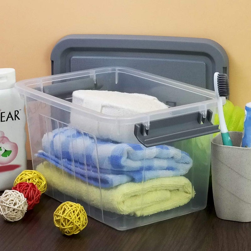 Pekky 5.5 Quart Plastic Latching Storage Bin with Handle  6 Packs Small Stackable Container Box - Image 5