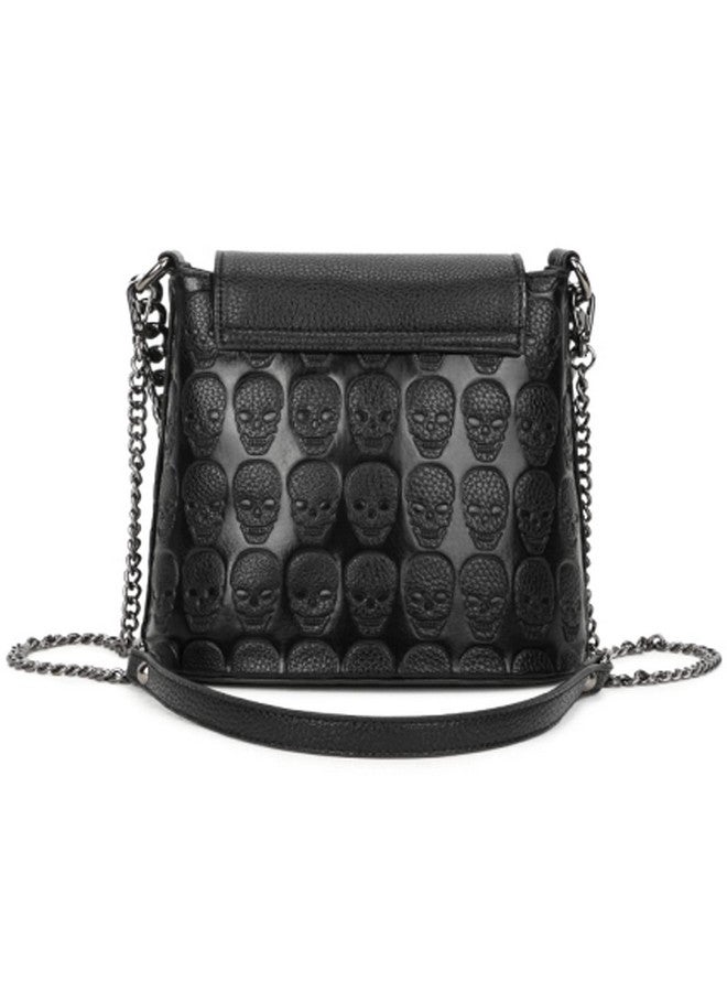 FiveloveTwo Handbags for Women Punk Ladies Purses PU Leather Satchel Skull Shoulder Tote Bag Black - Image 2