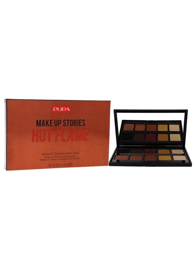 PUPA - Milano Make Up Stories Eyeshadow Palette - Maximum Coverage - Pigmented 10-Pan Eyeshadow Palette - Filled With Mattes, Satins And Metallics - Create Countless Looks - 002 Hot Flame - 0.63 Oz - Image 1