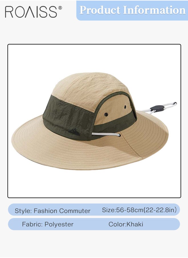 roaiss Men's Outdoor Anti-UV Sun Hat，UPF50+ Sun Protection Wide Brim Cap, Breathable Quick-drying Sunshade Climbing Hat Suitable for Summer Travel and Hiking  - Image 3