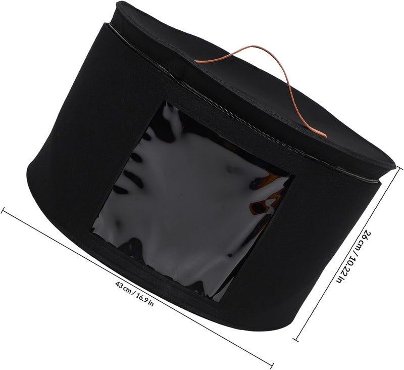 Garneck Collapsible Hat Box for Women with Lid round Travel Hat Storage Container 43x26cm Black Portable for Travel and Home - Image 2