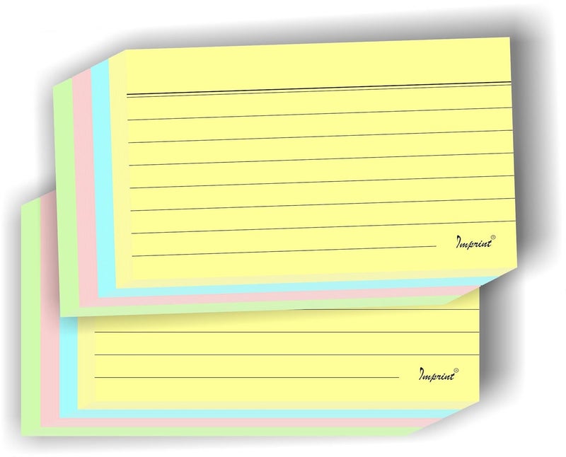 Imprint Ruled Index Cards | 3x5-Inch | 200 Cards| Assorted Light Colors - Image 1