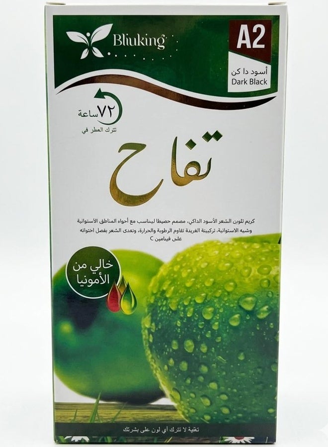 Ammonia Free Hair Color Cream  500 ml Cream + 500 ml Developer Apple (DARK Black A1) - Image 1