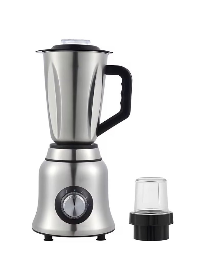 2 in-1 Blender with 1.5L Stainless Steel jug, and Coffee Grinder, Stainless Steel Body and Base, Multi-Speed 1800w copper motor, 8 knife crushing power  - Image 1