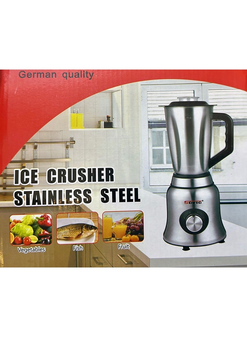 2 in-1 Blender with 1.5L Stainless Steel jug, and Coffee Grinder, Stainless Steel Body and Base, Multi-Speed 1800w copper motor, 8 knife crushing power  - Image 4