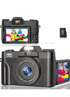 Generic 75MP 4K Digital Camera for Photography Video 3" Flip Screen Ultra HD Auto Focus Camera for YouTube Vlog, 16X Zoom, 32GB Card, Compact Point & Shoot Camera for Boys, Girls, Teens Beginners & Kids  - Image 1