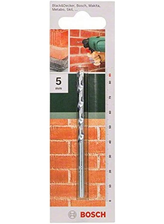BOSCH Standard Drill Bit For Economic Drilling Inch All Types Of Impact Resist And Tungsten Carbide Tip 5.0 Mm Diameter 85 Mm Total Length 1 Piece - Image 1