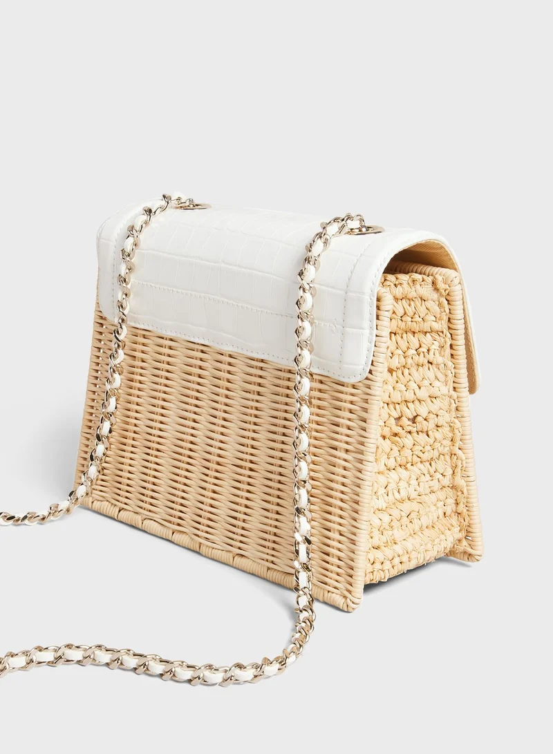Ted Baker Jaylisi Croc Basket Crossbody Bag