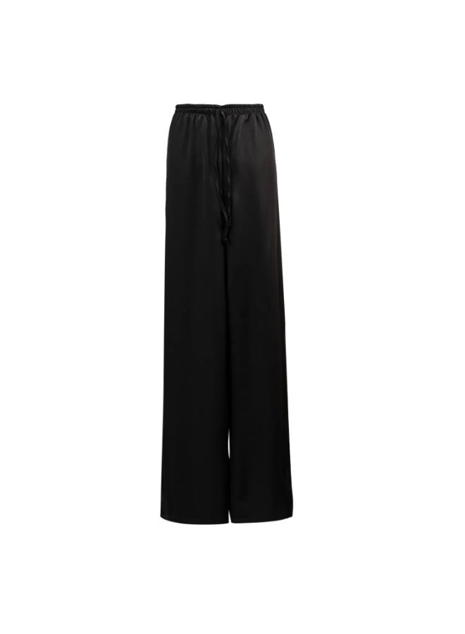High Waist Flared Casual Trousers Black – Women’s Elastic Waist Pants with Pockets Comfortable & Stylish Fit - Image 1