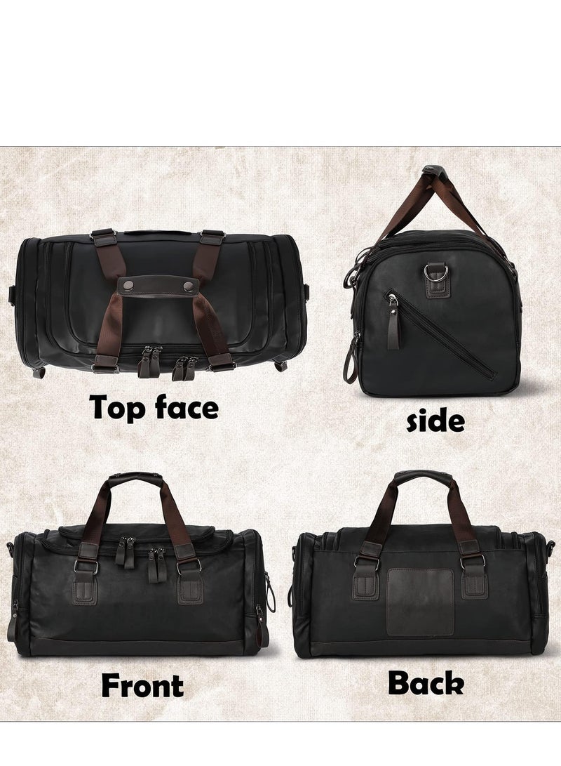 Travel Duffel Bag, Vegan Leather Gym, Carry On, Weekender Overnight Luggage Bag, Lightweight & Large Duffle Water-proof Durable - Image 4