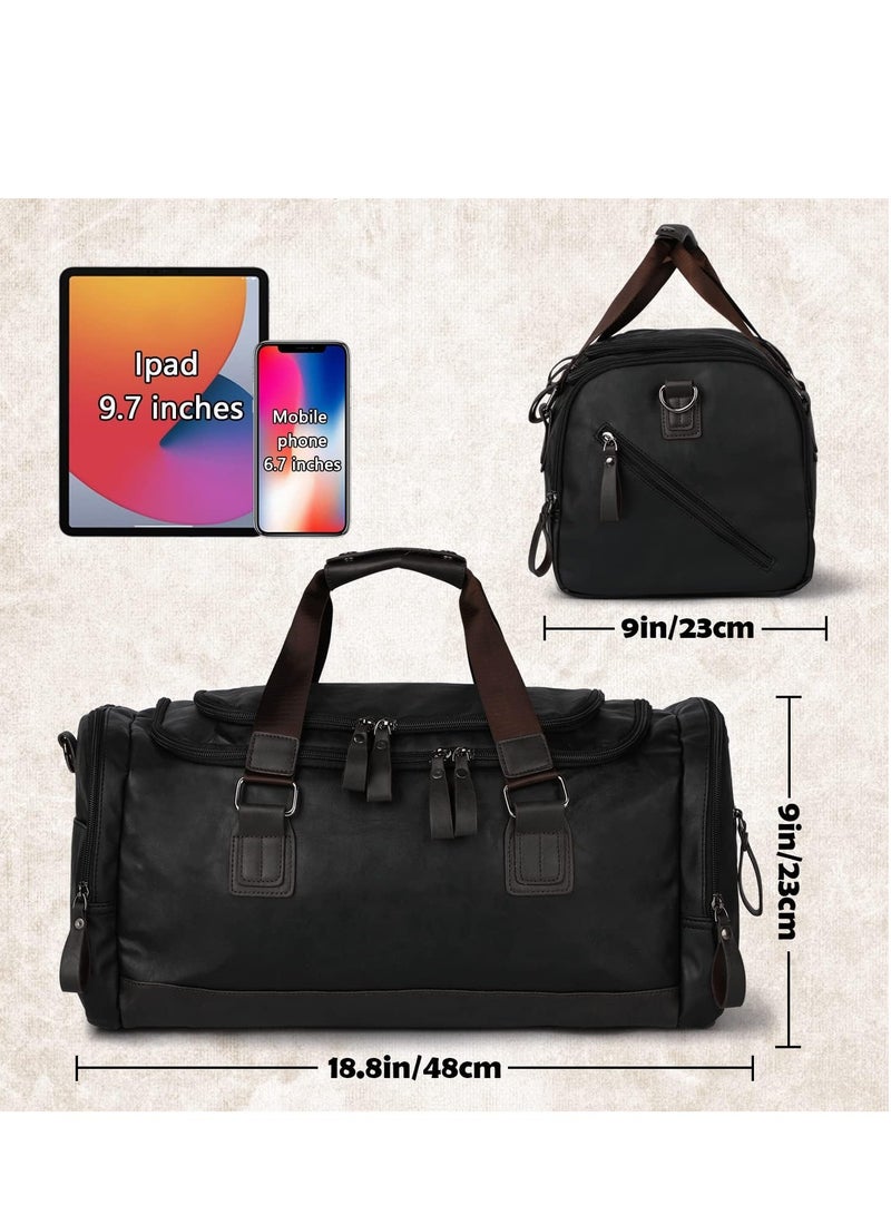 Travel Duffel Bag, Vegan Leather Gym, Carry On, Weekender Overnight Luggage Bag, Lightweight & Large Duffle Water-proof Durable - Image 5