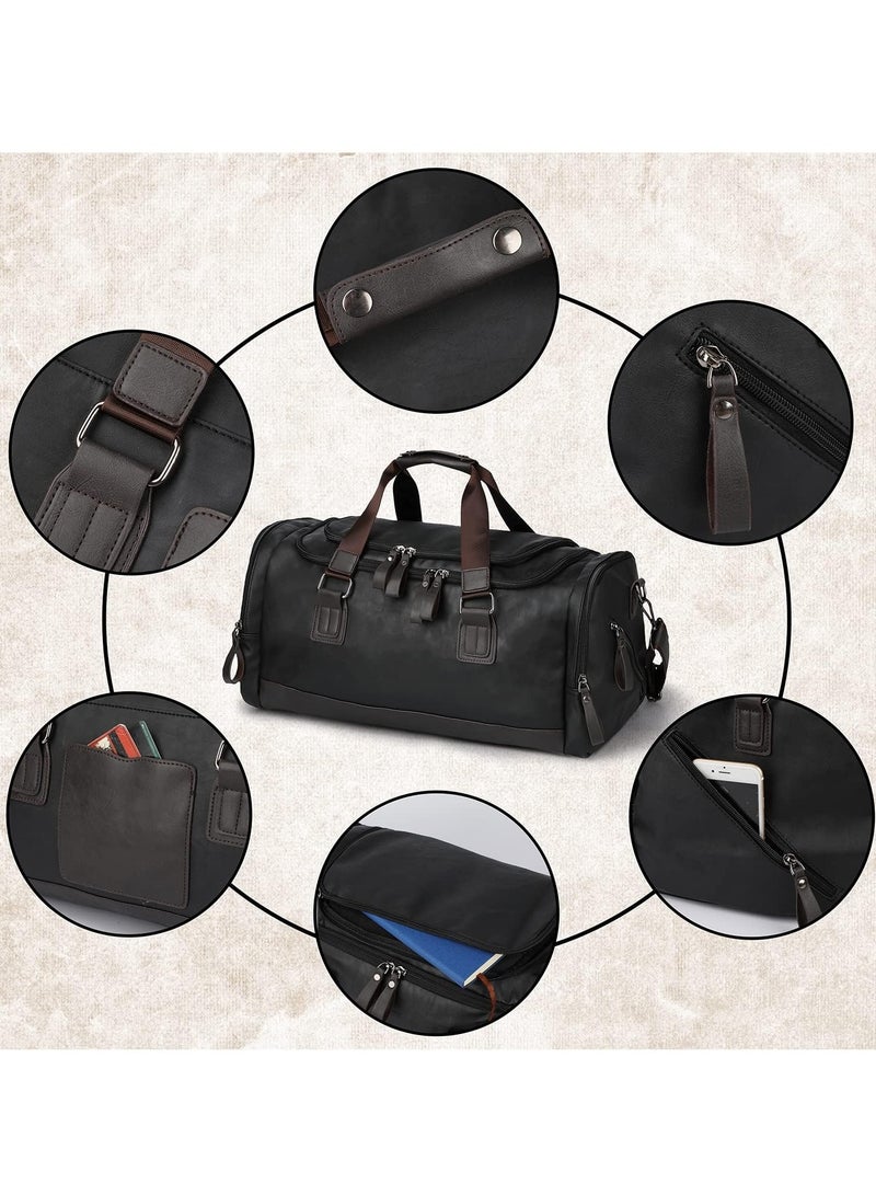 Travel Duffel Bag, Vegan Leather Gym, Carry On, Weekender Overnight Luggage Bag, Lightweight & Large Duffle Water-proof Durable - Image 3