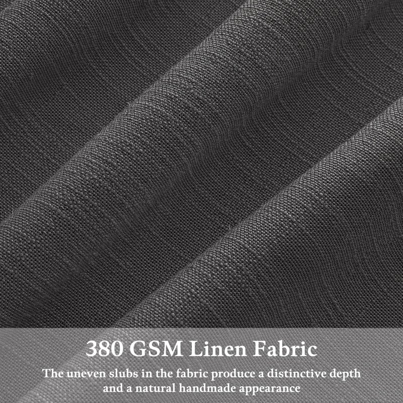 TWODRAPES Pinch Pleated Charcoal Grey Linen Curtains 84 Inches Long 2 Panels Set for Living Room Bedroom Dining Pinch Pleat Back Tab Light Filtering Farmhouse Neutral Dark Gray Window Curtain Drapes W50xL84 - Image 3