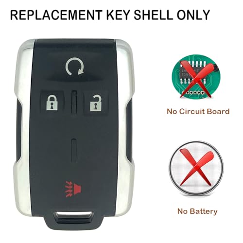 Arruweer Smart Key Fob Case Shell Fit for Chevy Chevrolet Silverado Colorado/GMC Sierra Canyon 2014 2015 2016 2017 M3N-32337100 Keyless Entry Remote Control Car Key Fob Cover Casing (1) - Image 3