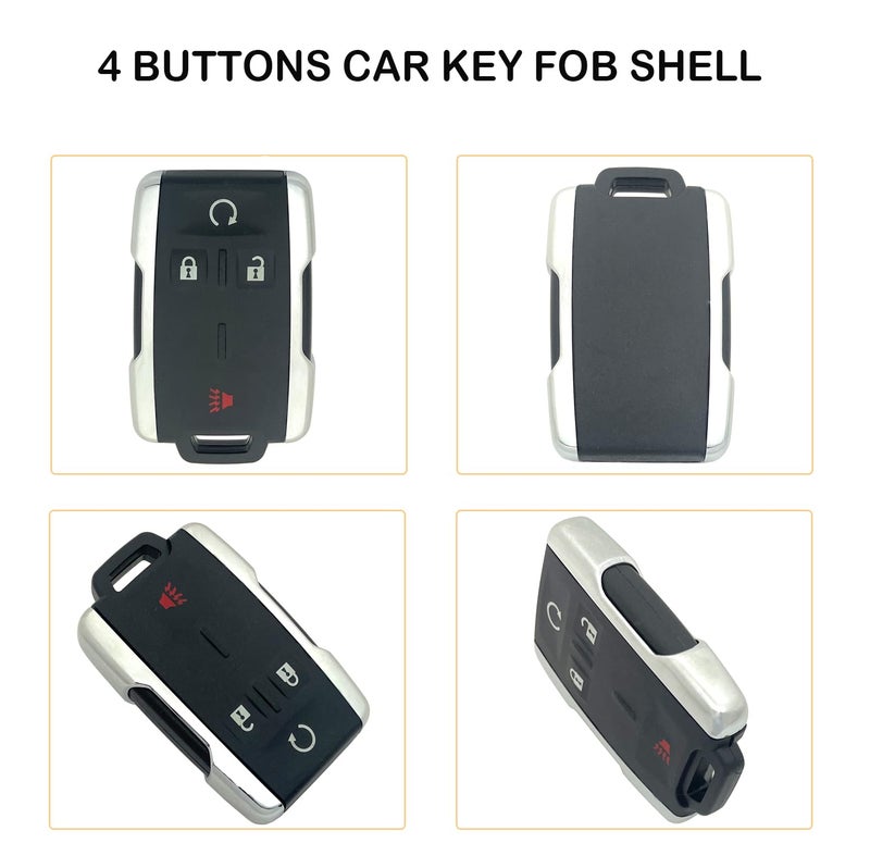 Arruweer Smart Key Fob Case Shell Fit for Chevy Chevrolet Silverado Colorado/GMC Sierra Canyon 2014 2015 2016 2017 M3N-32337100 Keyless Entry Remote Control Car Key Fob Cover Casing (1) - Image 5